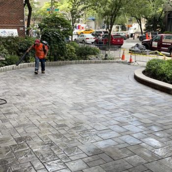 PAVER DRIVEWAY, BELGIUM BLOCK CURBING & WALL. MANHATTAN NY #2