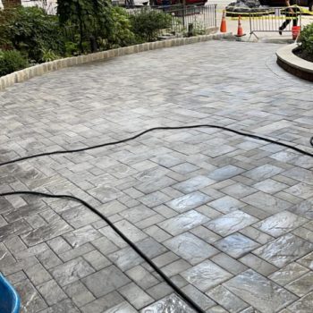 PAVER DRIVEWAY, BELGIUM BLOCK CURBING & WALL. MANHATTAN NY #3